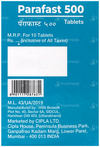 Parafast 500 Tablet 10
